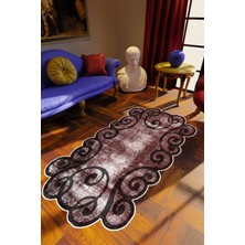 10 Post Online Salon Halısı Klasik Modern Bordo Kahve Kaydırmaz Kesme Yıkanabilir Ince Halı Tüysüz Kilim