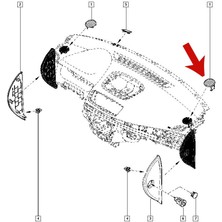 Otozet Renault Fluence Torpido Üstü Hoparlör Kapağı 1 Adet 281C20011R