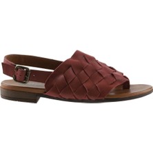 Bueno Shoes Kırmızı Deri Kadın Parmak Arası Sandalet