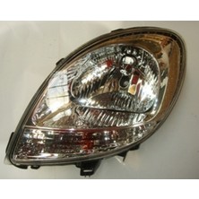 TŞT 2003 - 2012 Renault Kangoo Classic Far Lambası Sol Elektrikli - Motorsuz (H4) Nikelajlı(Beyaz Sinyalli) (Oem NO:7701069086)