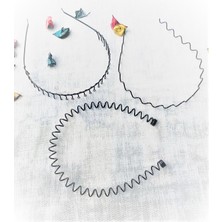 Sermet Süs Dünyası Erkek Saç Tokası Siyah Metal Spiral Taç + Zikzak Taç + Tarak Taraklı Sporcu Taçı Seti