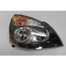Ayfar 2002 - 2006 Renault Clio Sdhb Far Lambası Sağ Elektrikli - Motorsuz Siyah 5fişli (H1 - H7) (Ayfar) (Oem NO:7701051770)