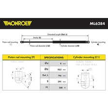 BSG Volkswagen A3 2013 Kaput Amortisörü (Oem NO:8V0823359)