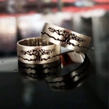 Osmanlı Gümüş Hayat Ağacı Kadın Erkek Gümüş Alyans Yüzük