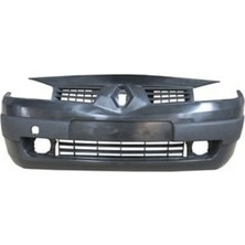 TŞT 2003 - 2006 Renault Megane Iı Ön Tampon Siyah (Sis Delikli - Panjurlu - Küçük Armalı Kendinden Bantlı) (Lm) (Oem NO:7701474484)