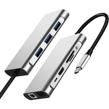 Comse 10 In 1 Type-C To VGA HDMI USB C Ethernet Aux Kart Okuyucu Macbook Uyumlu USB Hub Adaptör