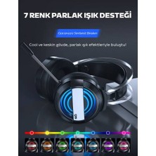 Coofbe Katlanabilir 7 Renk Işıklı Rgb Mikrofonlu USB 3.5mm Jack Gaming Oyuncu Kulaklığı