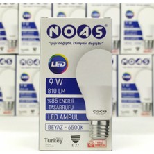 Noas LED Ampül 9W Beyaz Işık Ampül E27 Tasarruflu LED Ampul 9W