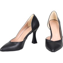 Modabuymus Yanı Açık Siyah Stiletto Topuklu Kadın Ayakkabı - Yeva