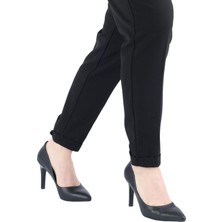 Modabuymus Siyah Stiletto Topuklu Kadın Ayakkabı - Anger