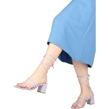 Modabuymus Lila Günlük Topuklu Sandalet Ayakkabı - Fascınatıon