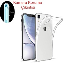 Bzontech iPhone Xr Kılıf Şeffaf Silikon Kamera Korumalı 3D