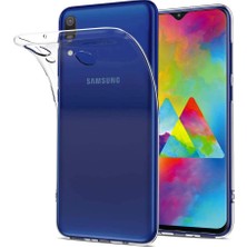 Bzontech Samsung M20 Kılıf Şeffaf Silikon Kamera Korumalı 0,30 mm