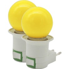Sunlight Top LED Gece Lambası E27 Duy Hediyeli 1W Tasarruflu Sarı 2 Adet