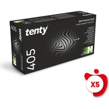 Tenty 405 Pudrasız Nitril Eldiven M Beden Siyah 100'LÜ 5 Paket