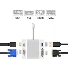 Teknogreen USB Type C To VGA DVI HDMI USB Çevirici Kablo TKD-866