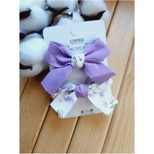 EyER Shoping 2li Çiçekli Kurdela Klips Toka Turuncu