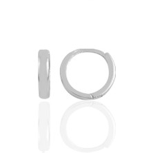 Söğütlü Silver Gümüş Rodyumlu 11 mm Halka Küpe Tragus Piercing Helix Kıkırdak Küpesi