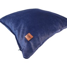Arasta Design 2'li Set Parlament Mavisi Kırlent Kılıfı, Düz Renk Kadife Kırlent Kılıfı 43 x 43 cm