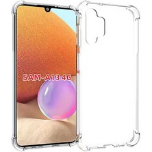 CoverZone Galaxy A13 4g ile Uyumlu Kılıf Kamera Korumalı Clear Anti-Shock Sert Arka Kapak Şeffaf