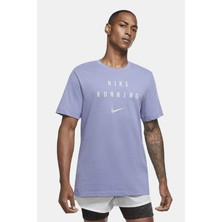 Nike Running Dri-Fit Run Division Reflect Reflektörlü Mavi Tişört
