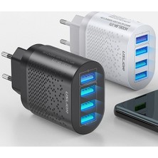 Teknoexpress 4 USB Portlu 48W Qc 3.0 Ultra Hızlı Şarj Çoklu USB Şarj Cihazı Başlık Adaptör