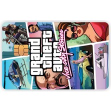 Quart Aksesuar 4 Adet Gta Vice City Kart Kaplama Sticker Kart Etiketi