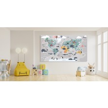 Bestablo Çocuk Odası Dünya Haritası Kanvas Tablo