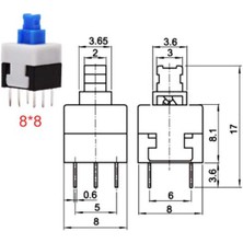 Cin 6 Pin Kalıcı Buton (Switch) - 8X8MM