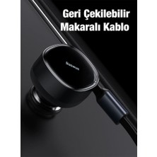 Baseus Baseus 12V-24V Makaralı Kablolu 2in1 Çakmaklık Araç Şarj Adaptörü, 1x Lightning, 1x Type C