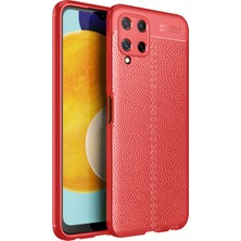 Hesaplı Dünya Samsung Galaxy M32 Uyumlu Kılıf Esnek Silikon Koruyucu Tpu Deri Dokulu Hns