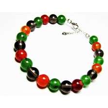 Lilah Gümüş Tr Gümüş Renkli Doğal Taşlı Kadın Bileklik