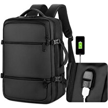 Sanlindou Iş Bantruter USB Çok Fonksiyonlu Su Geçirmez Seyahat Bilgisayar Sırt Çantası (Siyah) (Yurt Dışından)