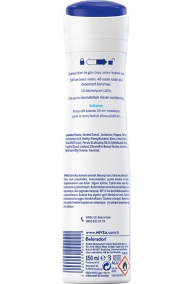 NIVEA Kadın Sprey Deodorant Fresh Natural 150ml, Ter ve Ter Kokusuna Karşı 48 Saat Deodorant Koruması