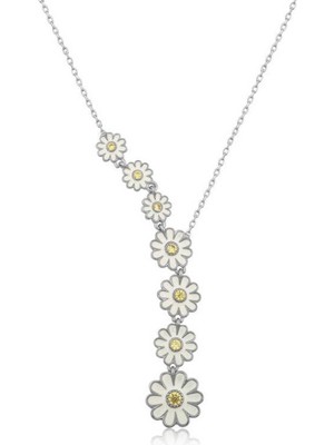 MONAROZA  Papatya Dizisi 925 Ayar Gümüş Kolye