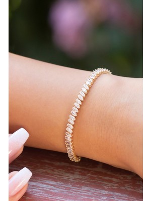 Tufanlar Kuyumculuk Altın Mekik Taşlı Suyolu Bileklik