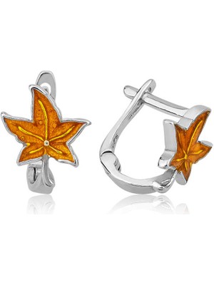 Gumush Gümüş Yaprak Çocuk Küpesi