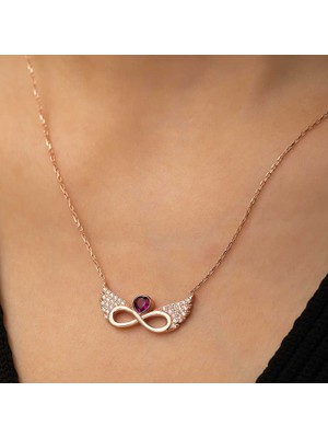 Gumush ​gümüş Kanatlı Sonsuz Kalp Kolye