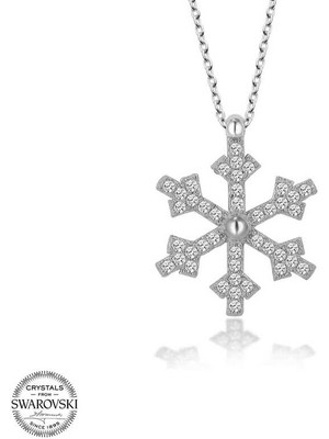 Gumush Swarovski Taşlı Gümüş Kartanesi Bayan Kolye