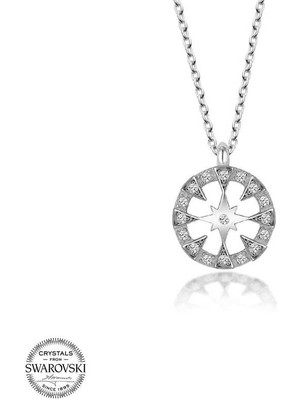 Gumush Swarovski Taşlı Gümüş Çember Bayan Kolye