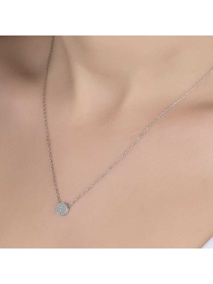 Gumush Swarovski Taşlı Gümüş Çember Bayan Kolye