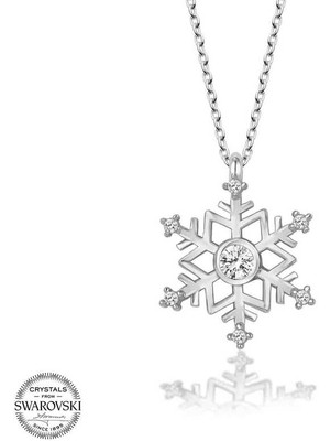 Gumush Swarovski Taşlı Gümüş Kartanesi Bayan Kolye