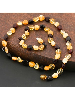 MONAROZA  Damla Kehribar Yetişkin 925 Ayar Gümüş Kolye