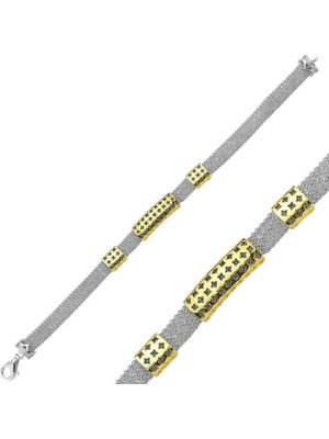 Gumush Gümüş Taşlı File Bayan Bileklik