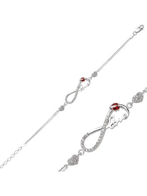 MONAROZA  Canım Yazılı Sonsuzluk 925 Ayar Gümüş Bileklik