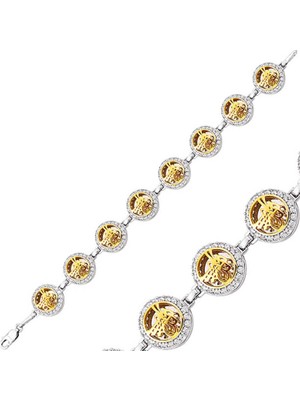 MONAROZA  Osmanlı Tuğralı 925 Ayar Gümüş Bileklik