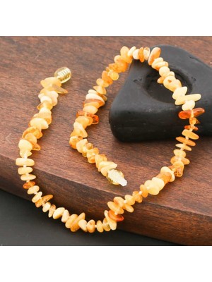 MONAROZA  Bebek Damla Kehribar  925 Ayar Gümüş Kolye