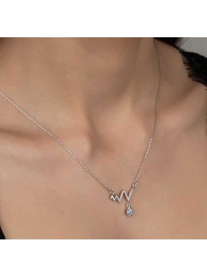 MONAROZA  Swarovski Taşlı Ritim 925 Ayar Gümüş Kolye