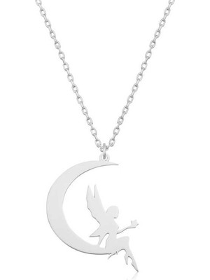 MONAROZA  Ayda Oturan Melek 925 Ayar Gümüş Kolye