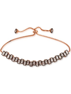 MONAROZA  Baget Taşlı Asansör 925 Ayar Gümüş Bileklik